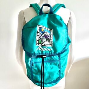 Vintage 1990's Alpine Backpack Unisex Aqua Green Blue
